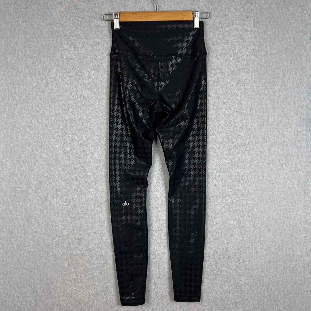Alo Yoga Black Airlift Glimmer Houndstooth High Waisted Legging Size Small